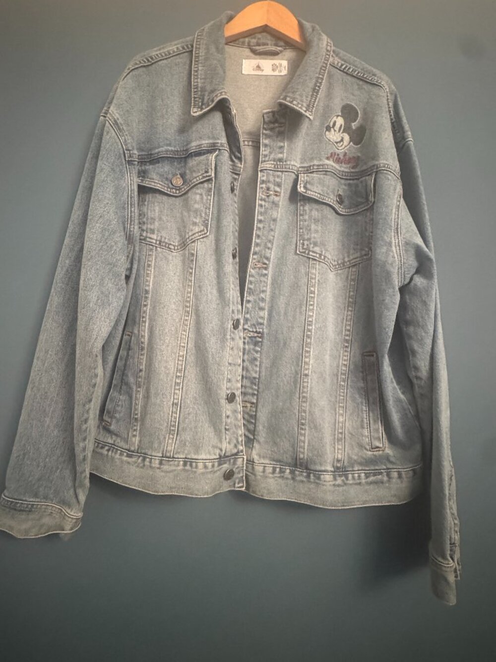 Disney Parks Mickey Mouse Denim Jacket: Rare Find, Barely Worn